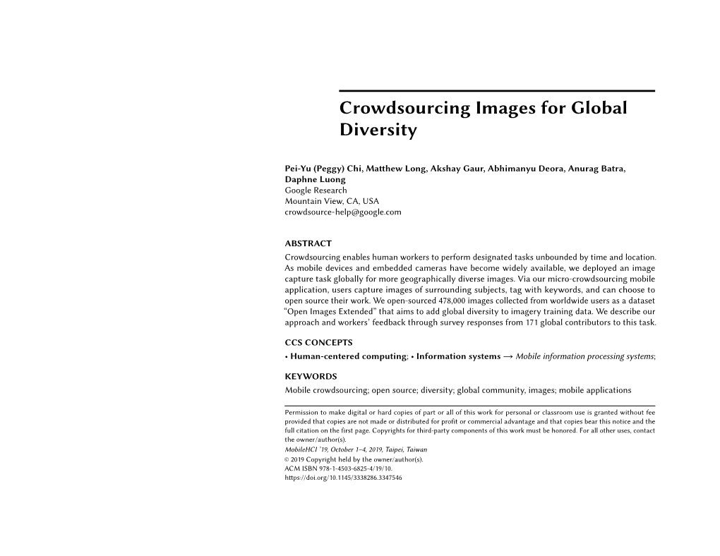 Crowdsourcing Images for Global Diversity