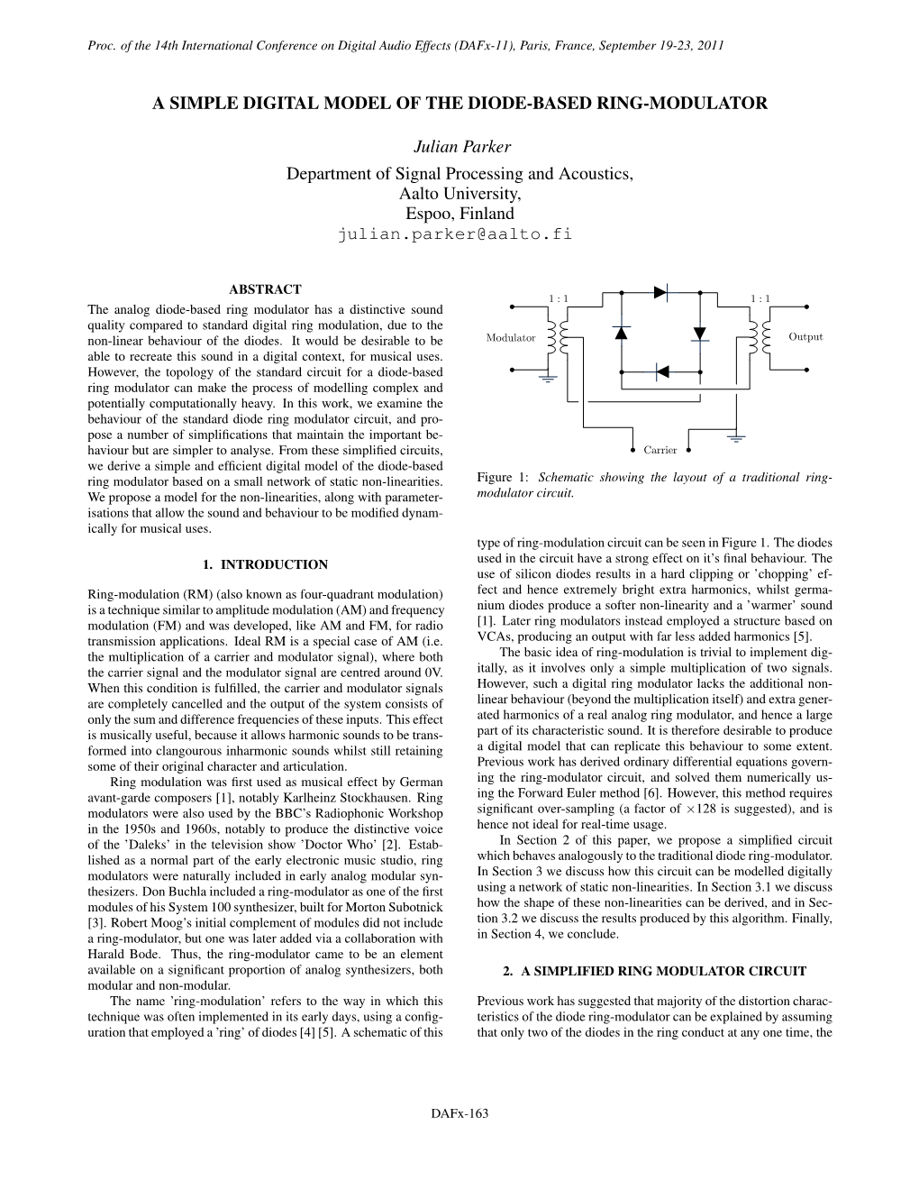 A Simple Digital Model of the Diode-Based Ring-Modulator