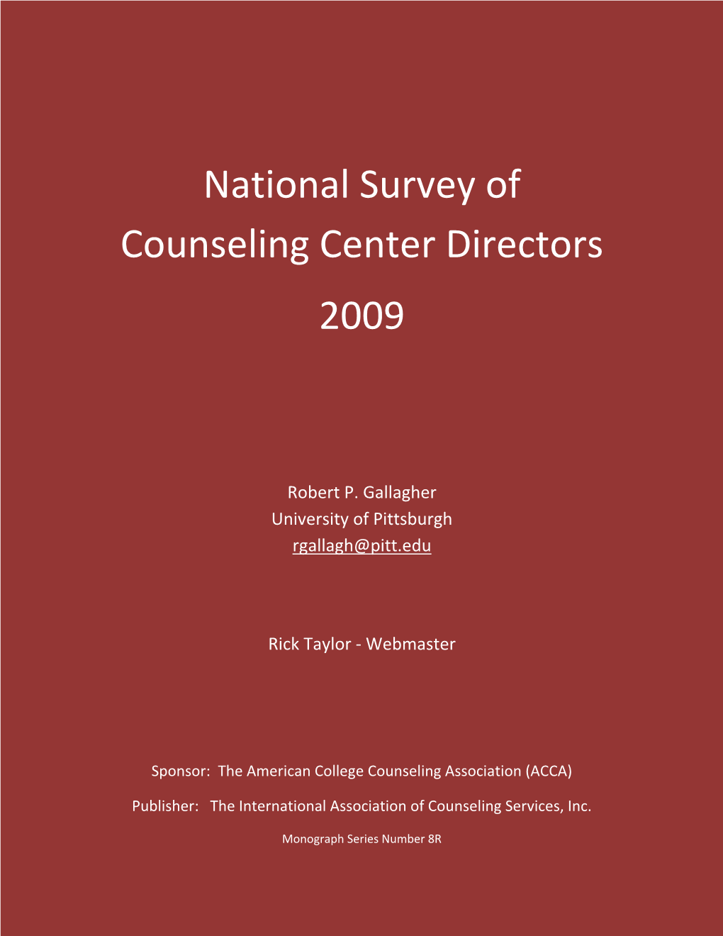 National Survey of Counseling Center Directors 2009
