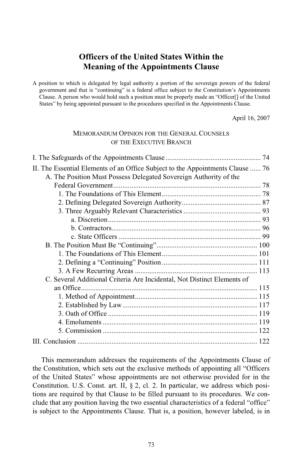 Officers of the United States Within the Meaning of the Appointments Clause