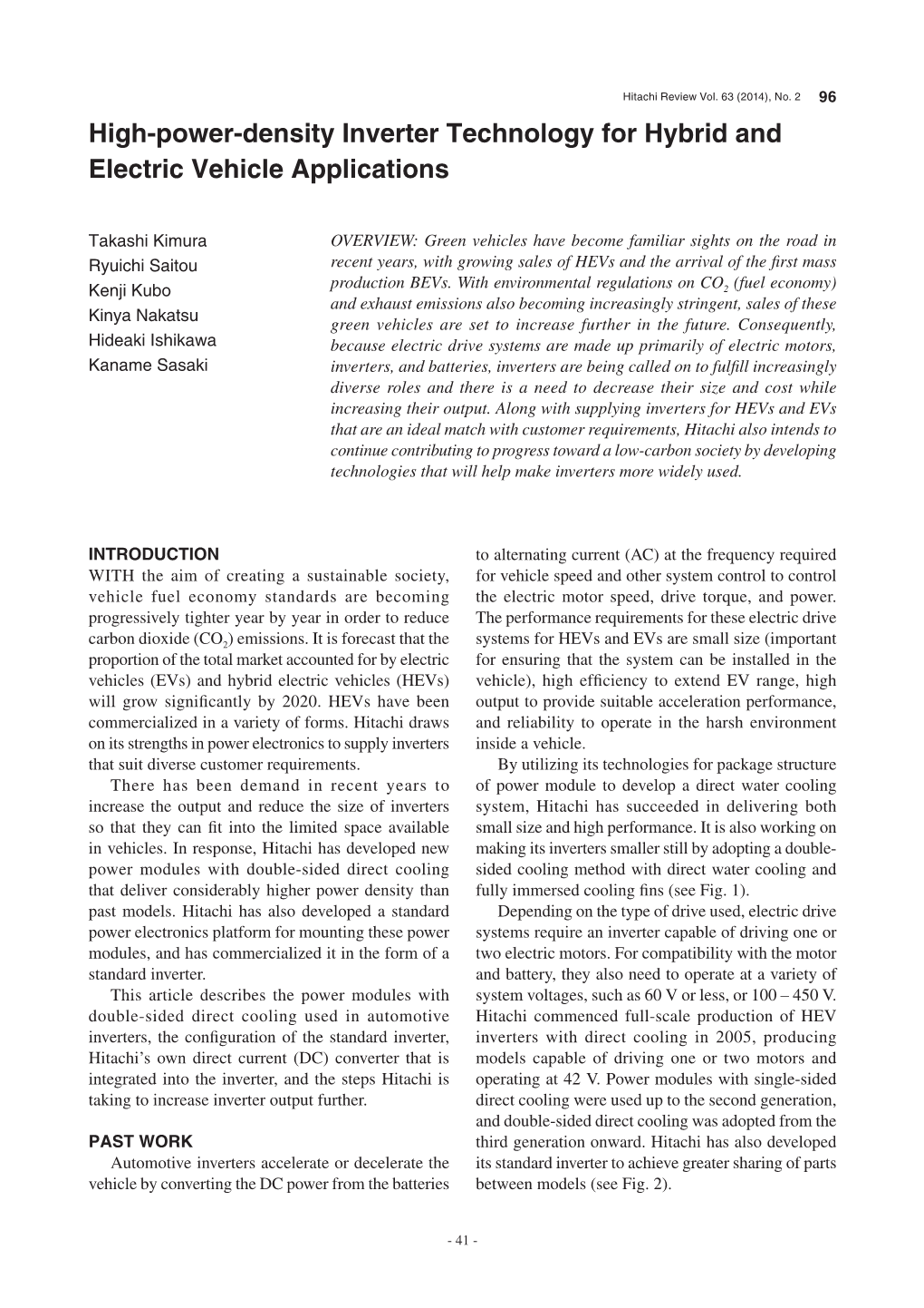 High-Power-Density Inverter Technology for Hybrid and Electric Vehicle Applications