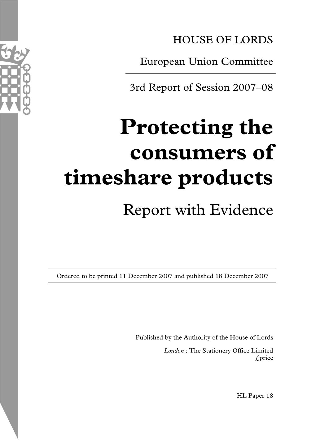 Protecting the Consumers of Timeshare Products
