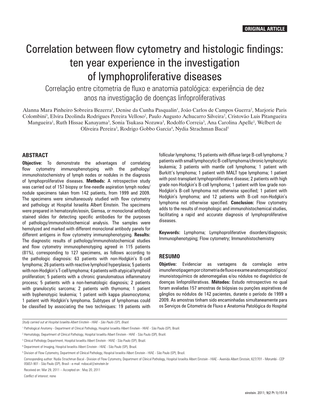 Correlation Between Flow Cytometry and Histologic Findings