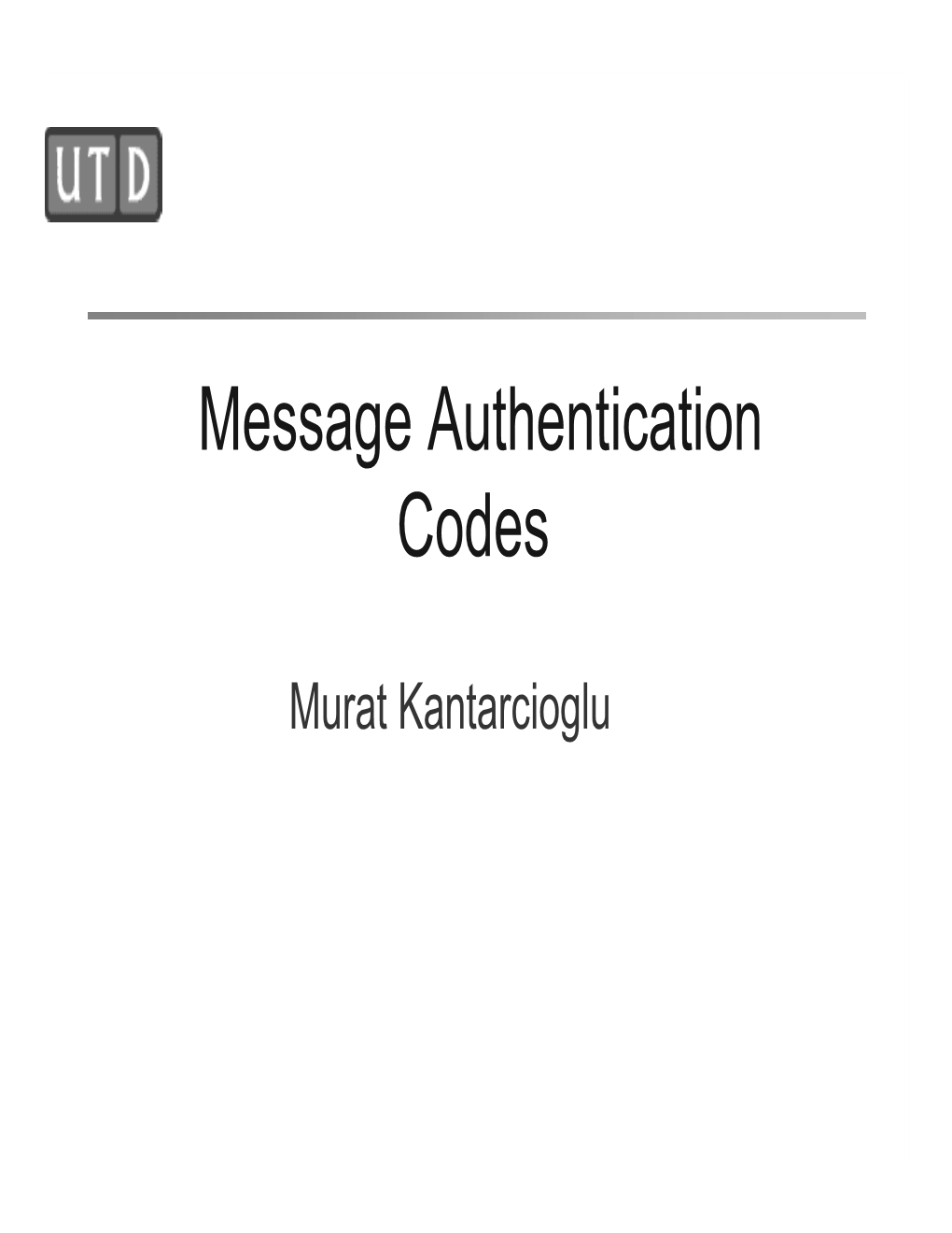 Message Authentication Codes