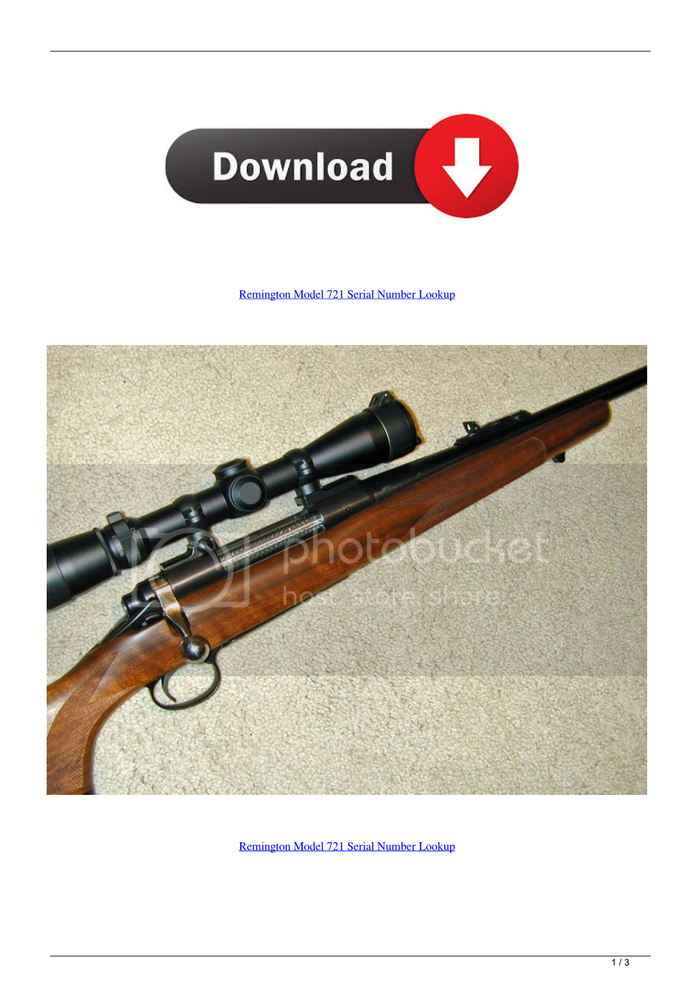 Remington Model 721 Serial Number Lookup