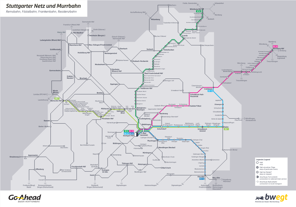 Stuttgarter Netz Und Murrbahn Würzburg Hbf RE8 Remsbahn, Filstalbahn, Frankenbahn, Residenzbahn Aschaffenburg Hbf Würzburg Süd Nürnberg Reichenberg (Unterfr)