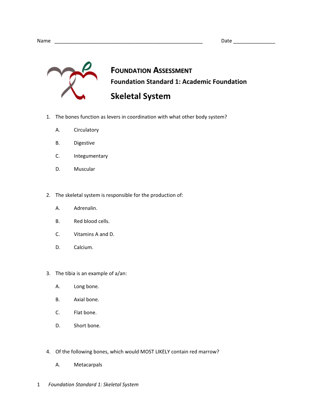 Foundation Standard 1: Academic Foundation s1