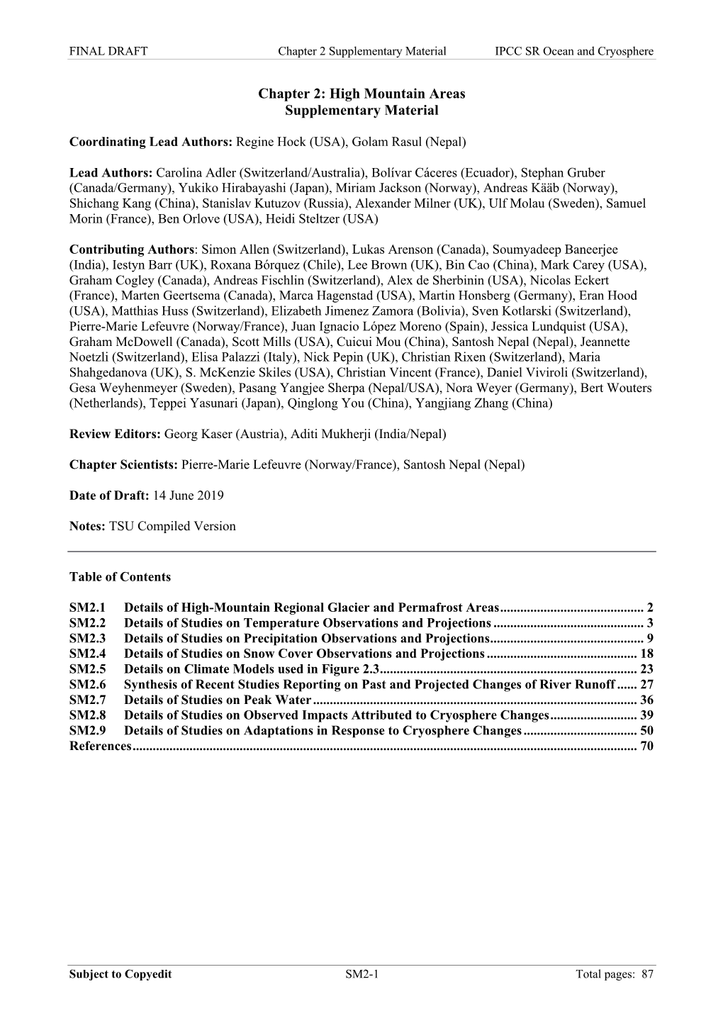 Chapter 2: High Mountain Areas Supplementary Material