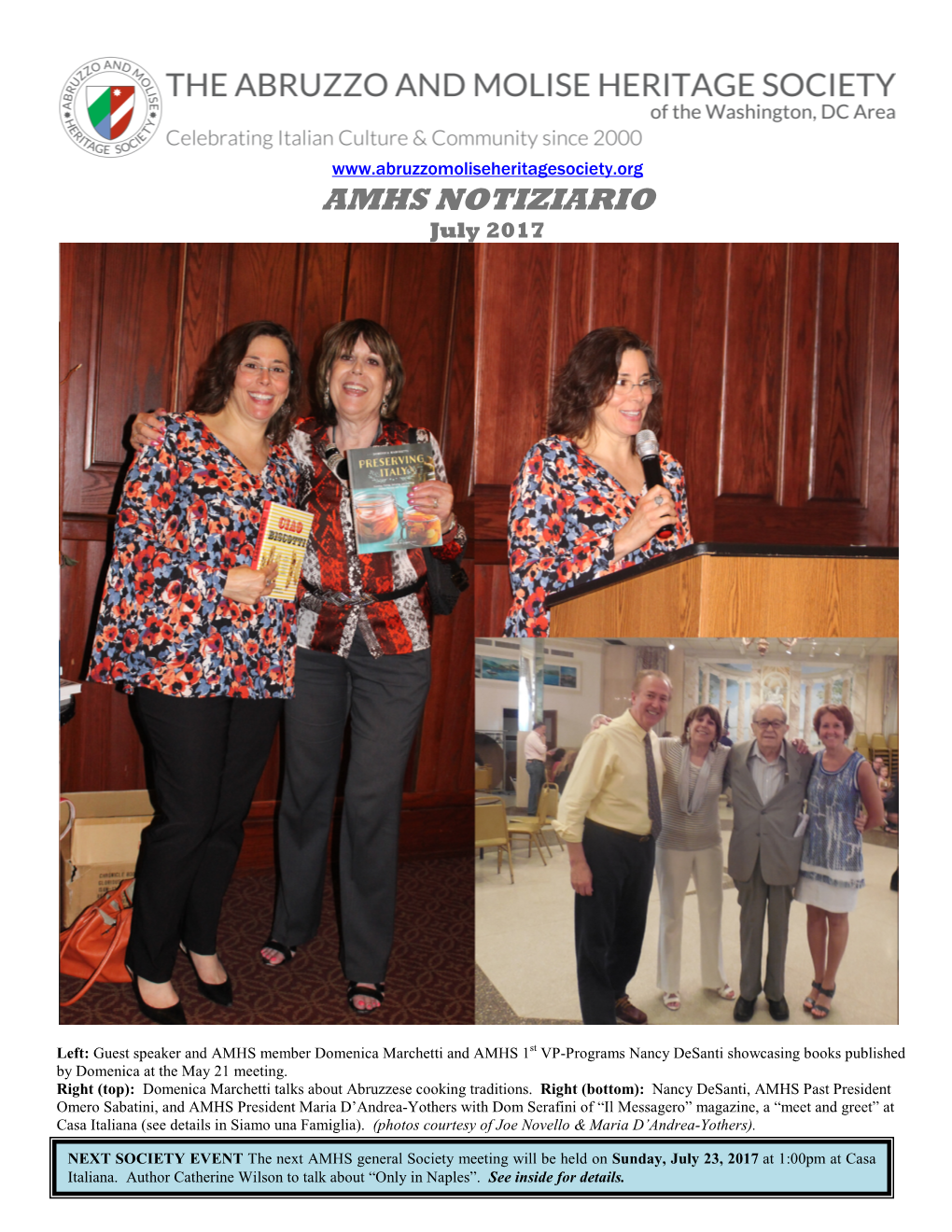 AMHS NOTIZIARIO July 2017