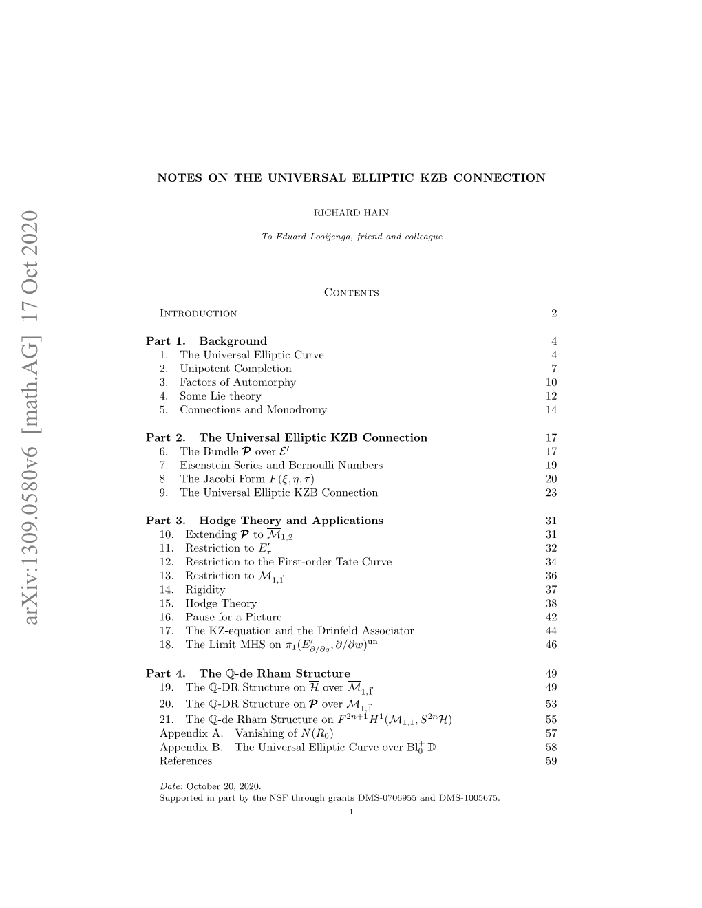 Notes on the Universal Elliptic KZB Equation