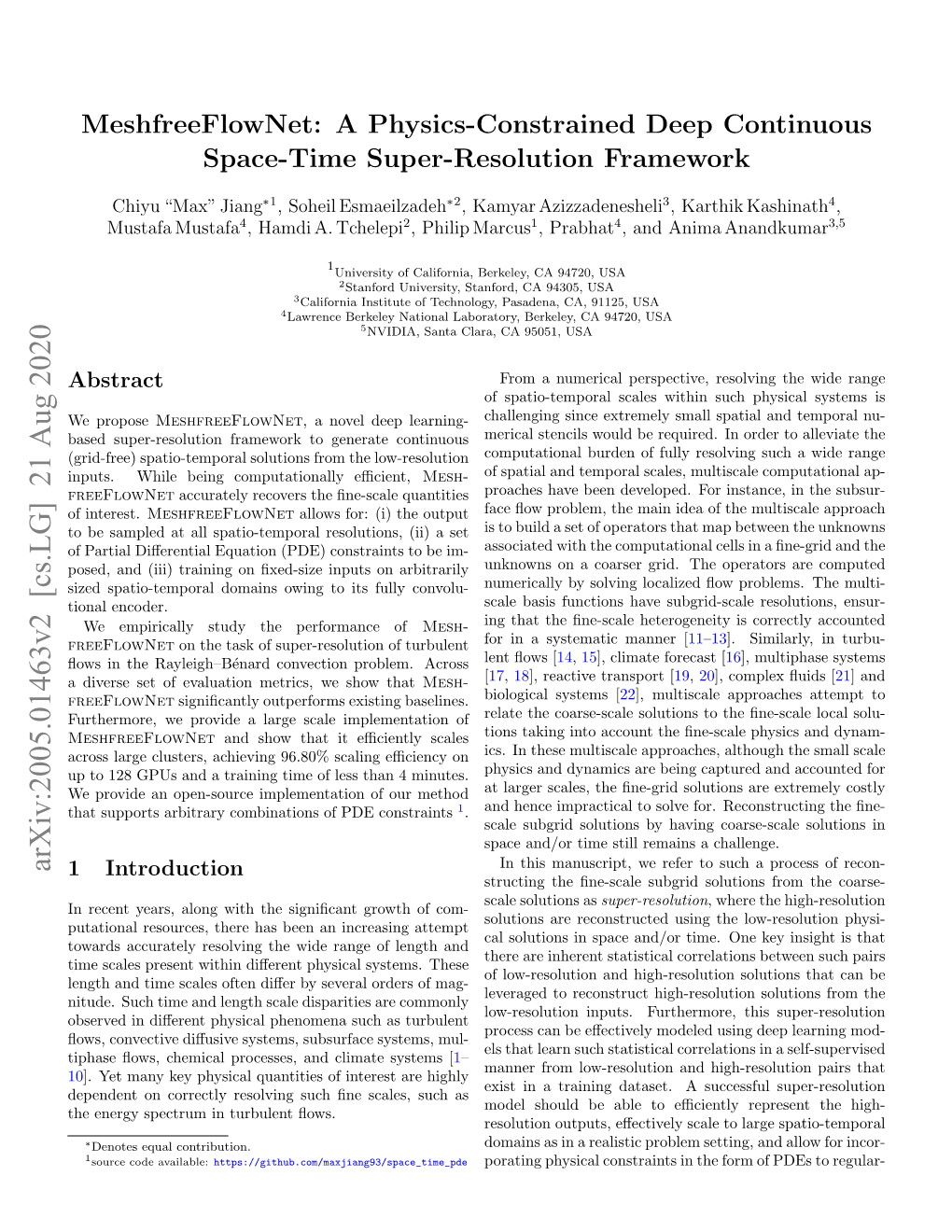 Meshfreeflownet: a Physics-Constrained Deep Continuous Space-Time Super-Resolution Framework