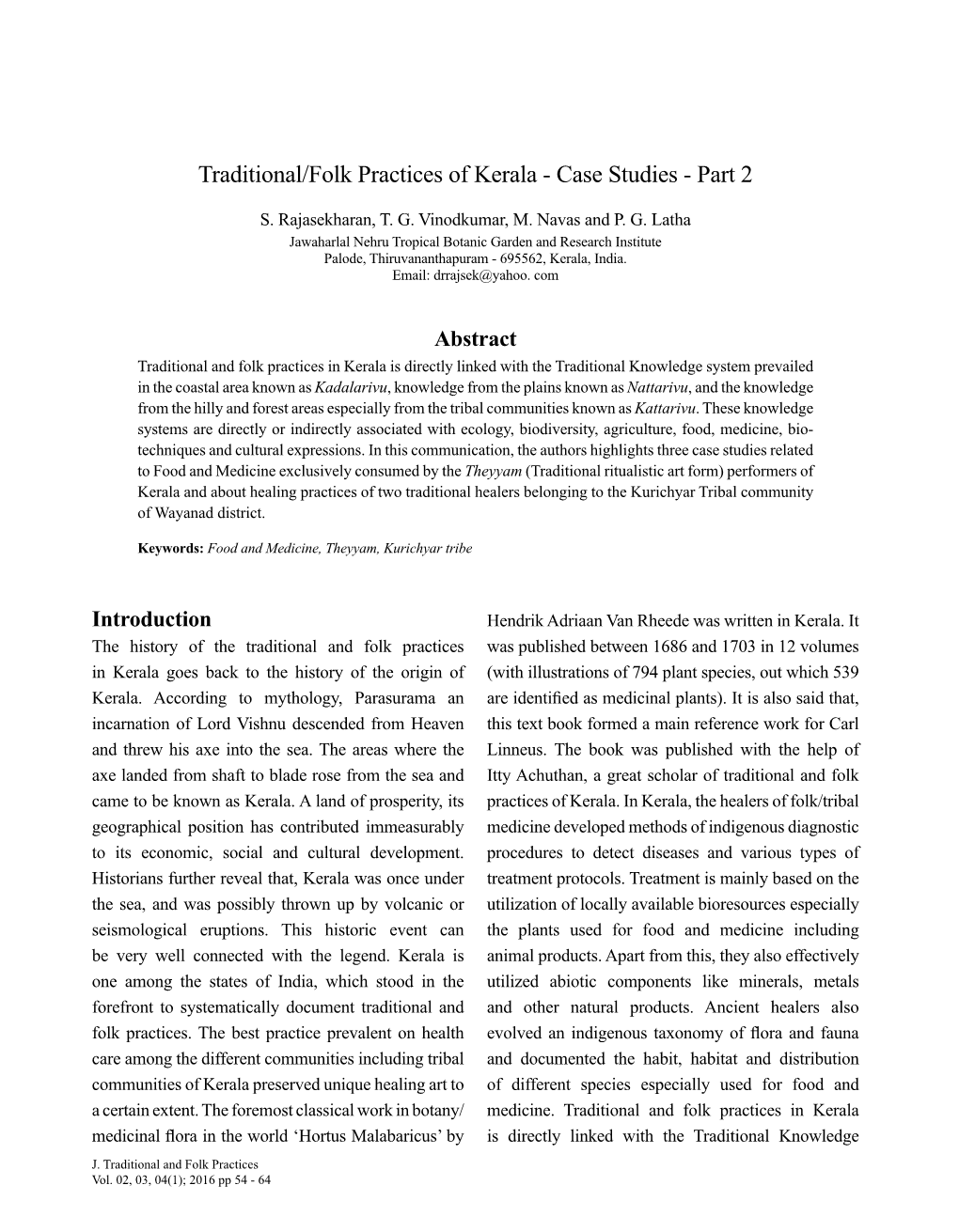 Traditional/Folk Practices of Kerala - Case Studies - Part 2
