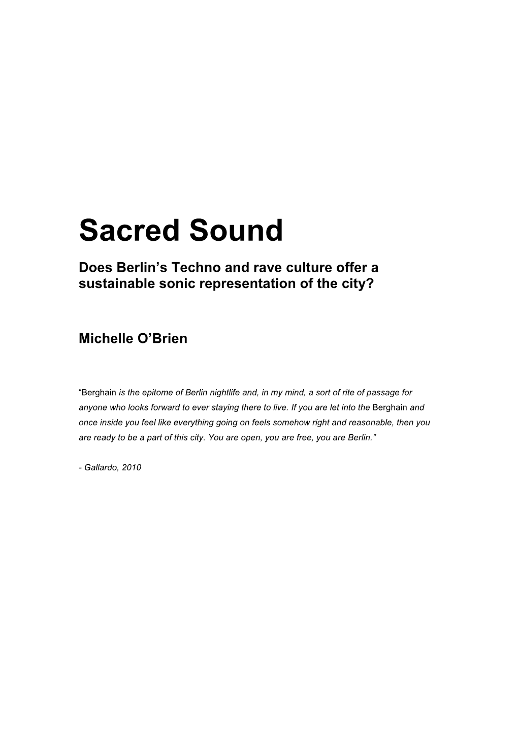 Sacred Sound