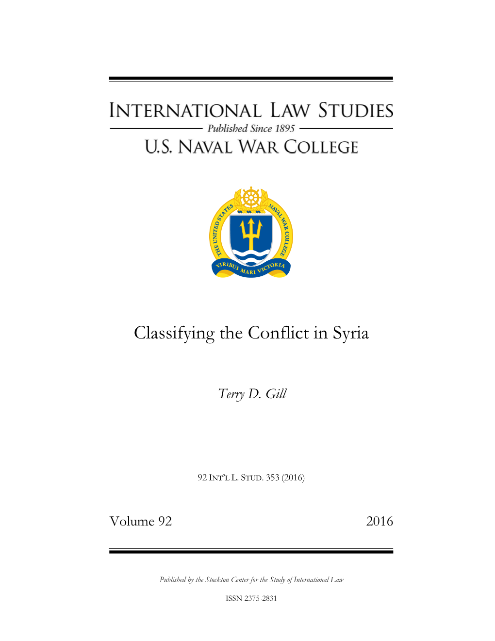 Classifying the Conflict in Syria