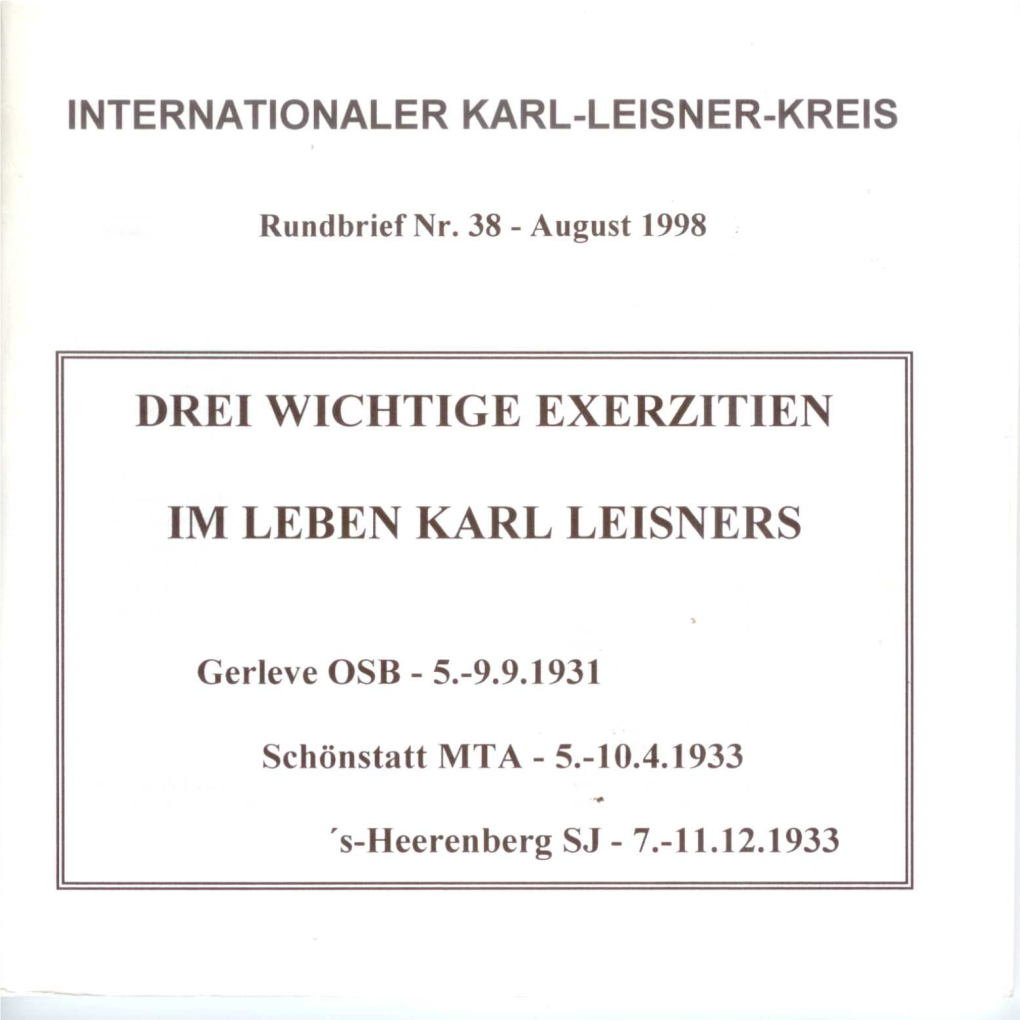 Rundbrief Erscheint Zum Todestag Von Karl Reihen Vorgestellt