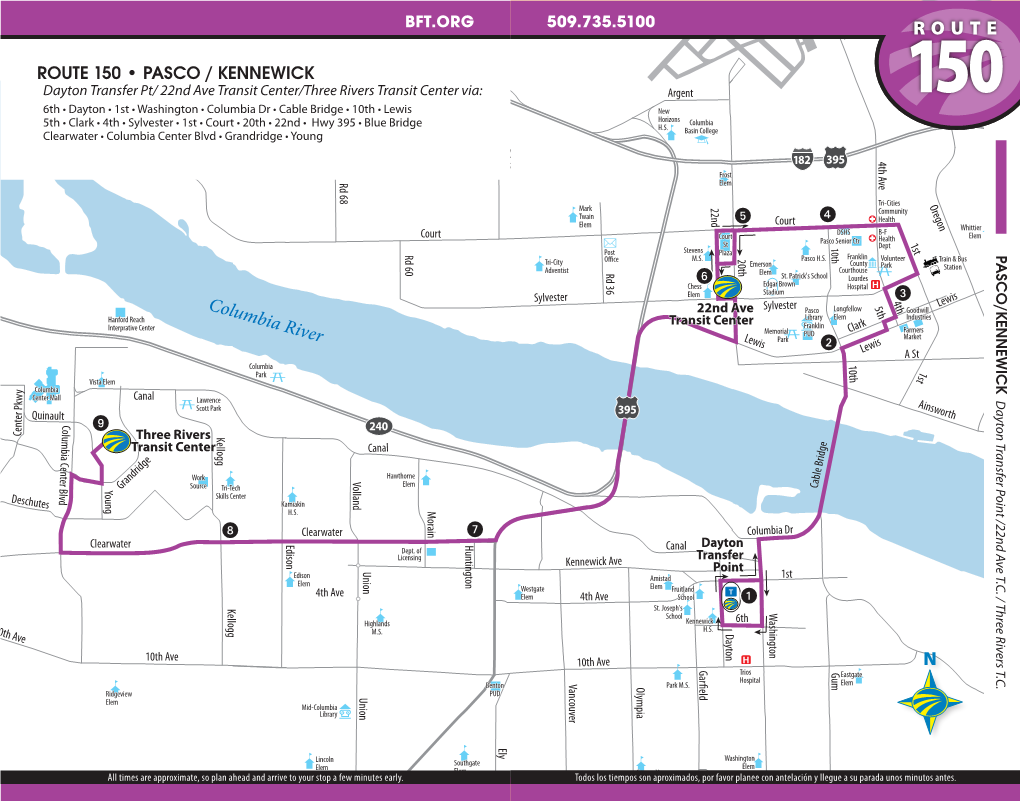 Columbia River ROUTE 150 • PASCO / KENNEWICK ROUTE