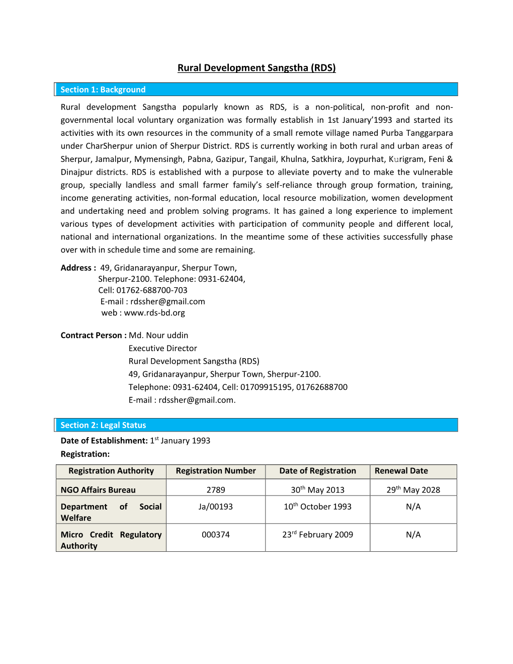 Rural Development Sangstha (RDS)