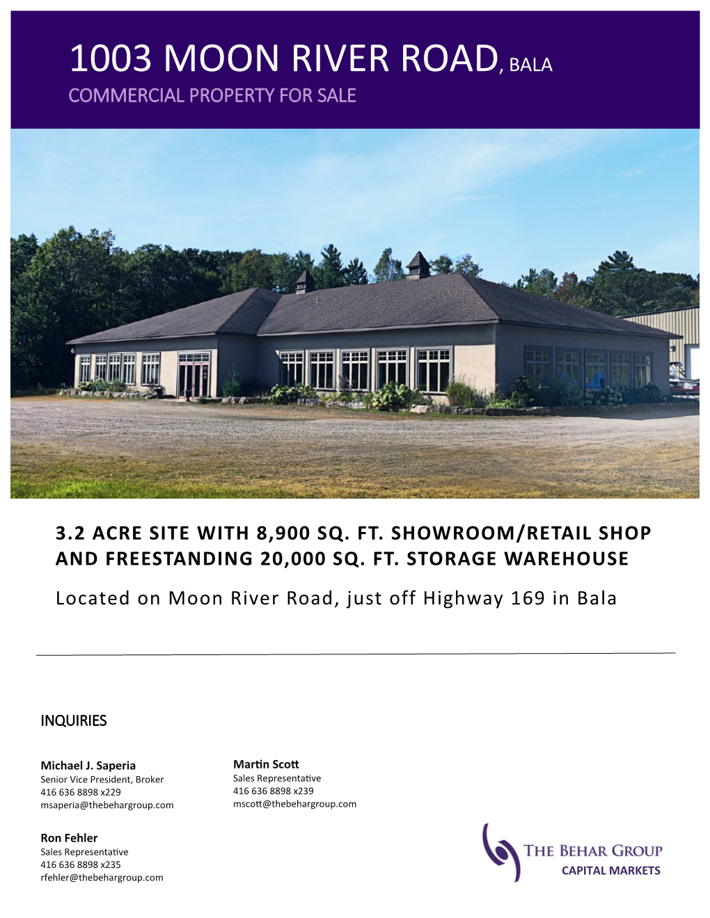 1003 Moon River Road, Bala Commercial Property for Sale