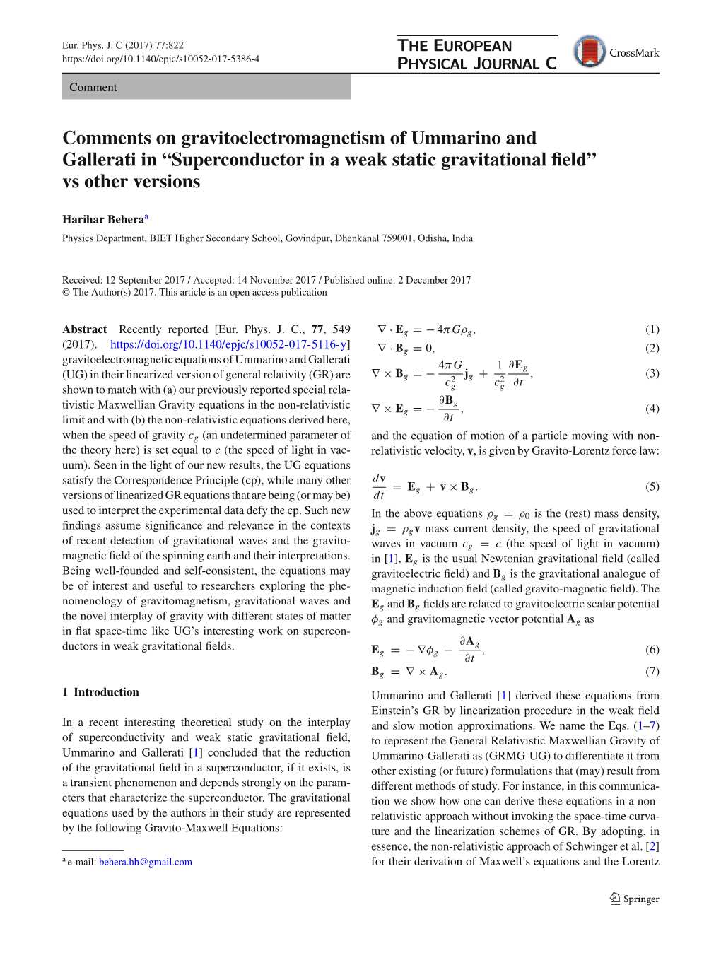 Comments on Gravitoelectromagnetism of Ummarino and Gallerati in “Superconductor in a Weak Static Gravitational Field” Vs Ot