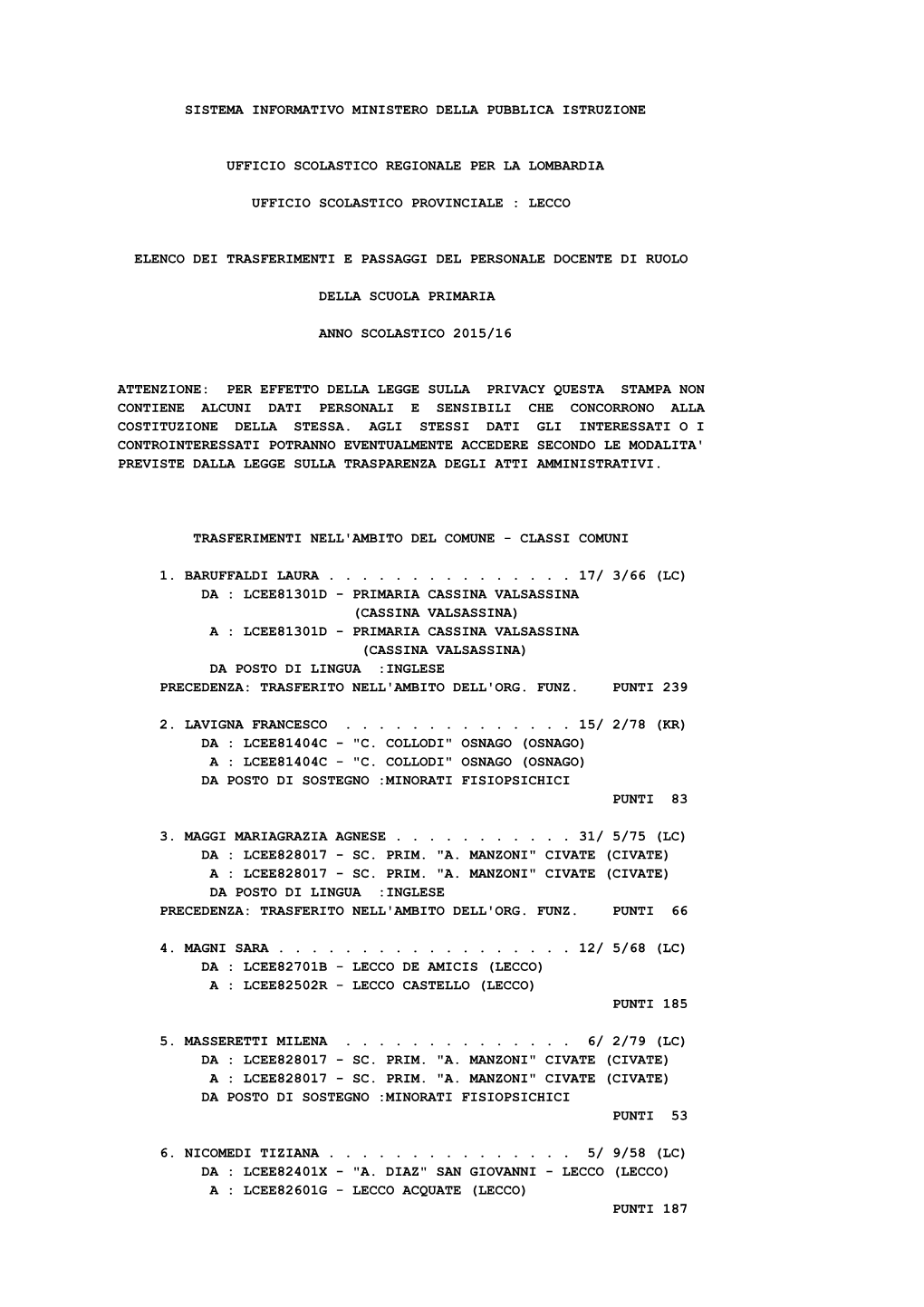 Sistema Informativo Ministero Della Pubblica Istruzione