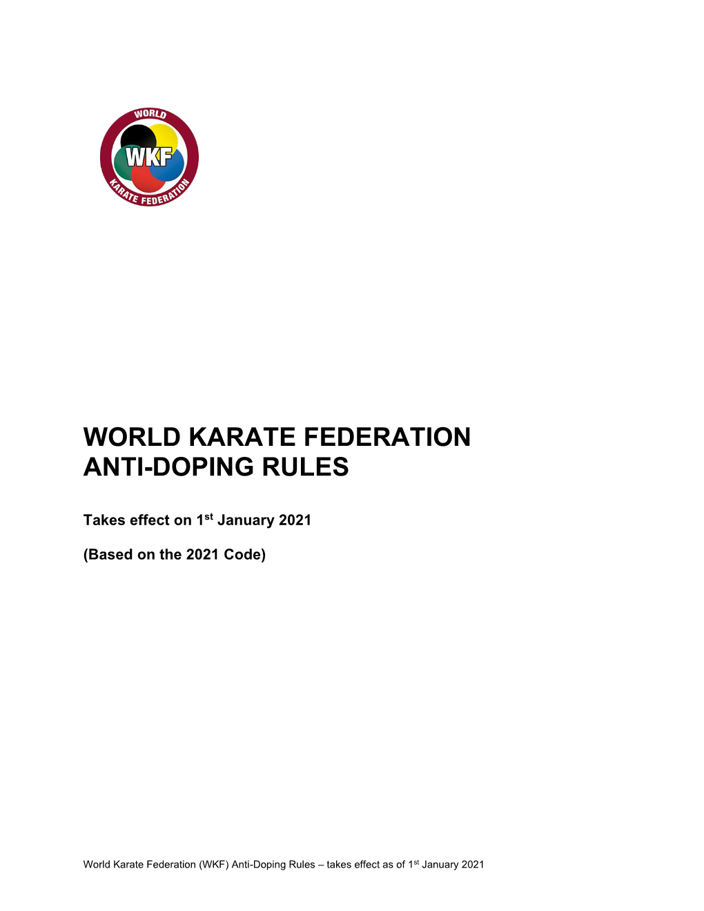 World Karate Federation Anti-Doping Rules