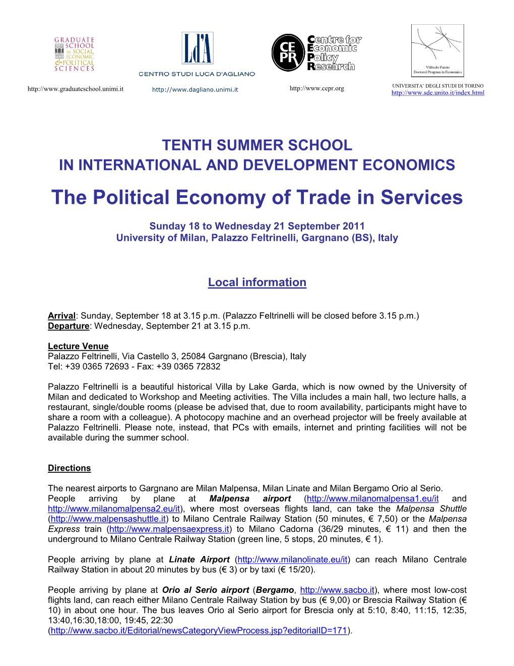 The Political Economy of Trade in Services