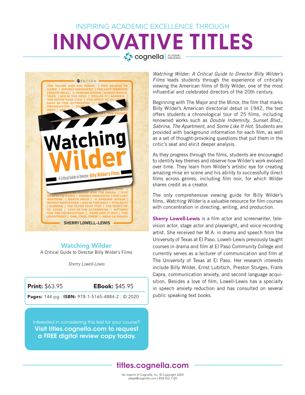 INNOVATIVE TITLES ® ACADEMIC Cognella PUBLISHING