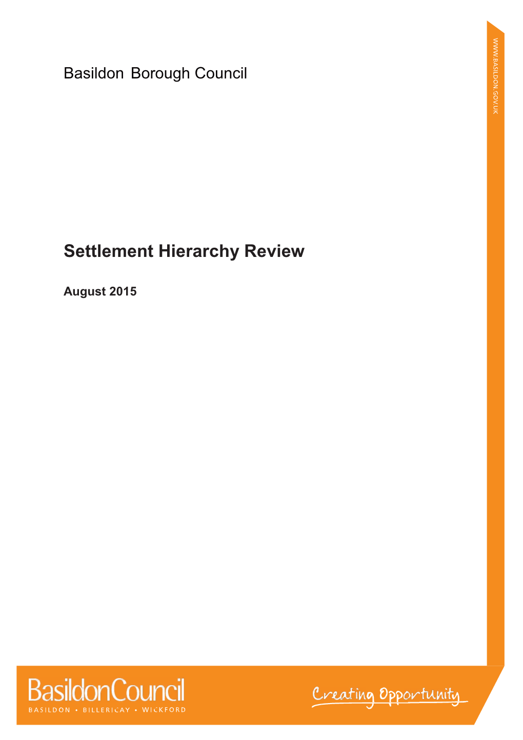 Settlement Hierarchy Review