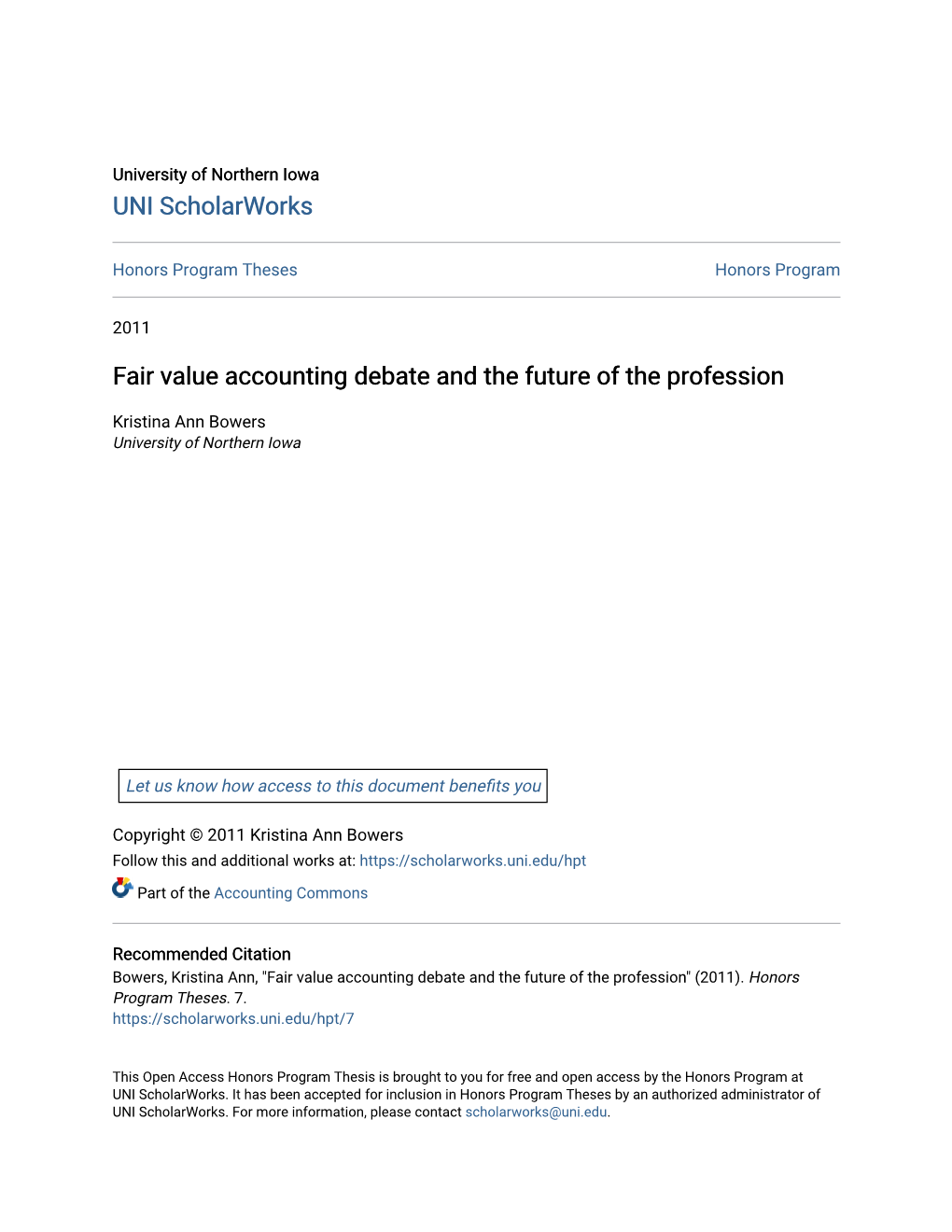 Fair Value Accounting Debate and the Future of the Profession