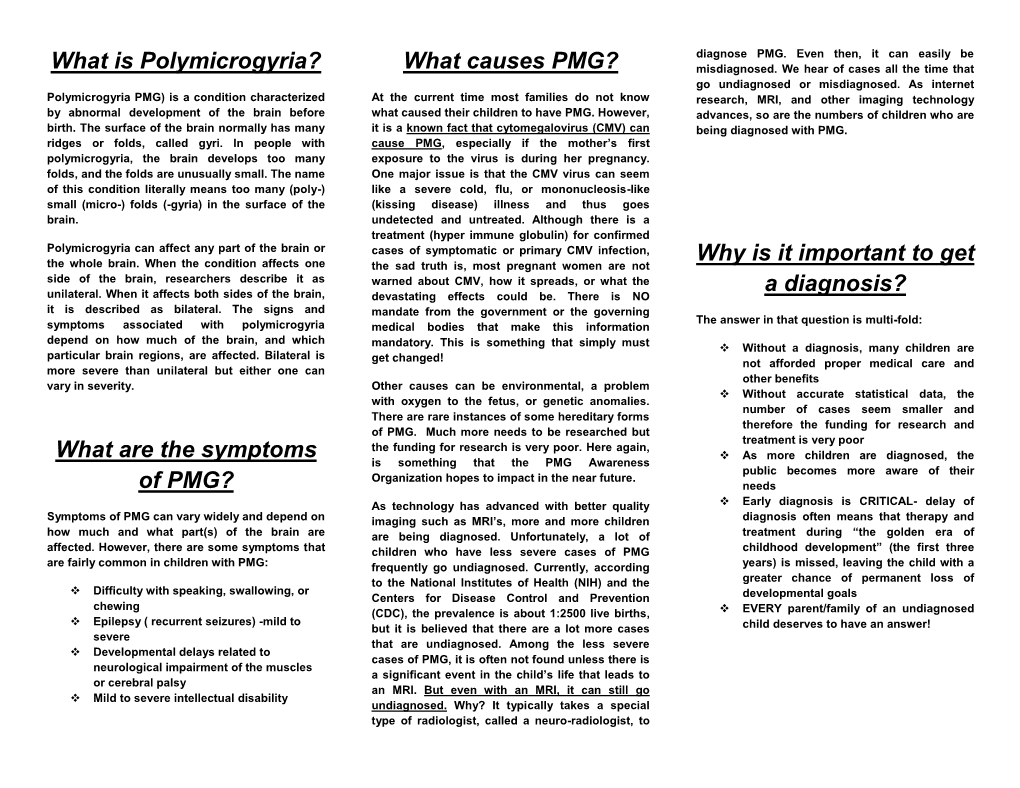 What Are the Symptoms of PMG?