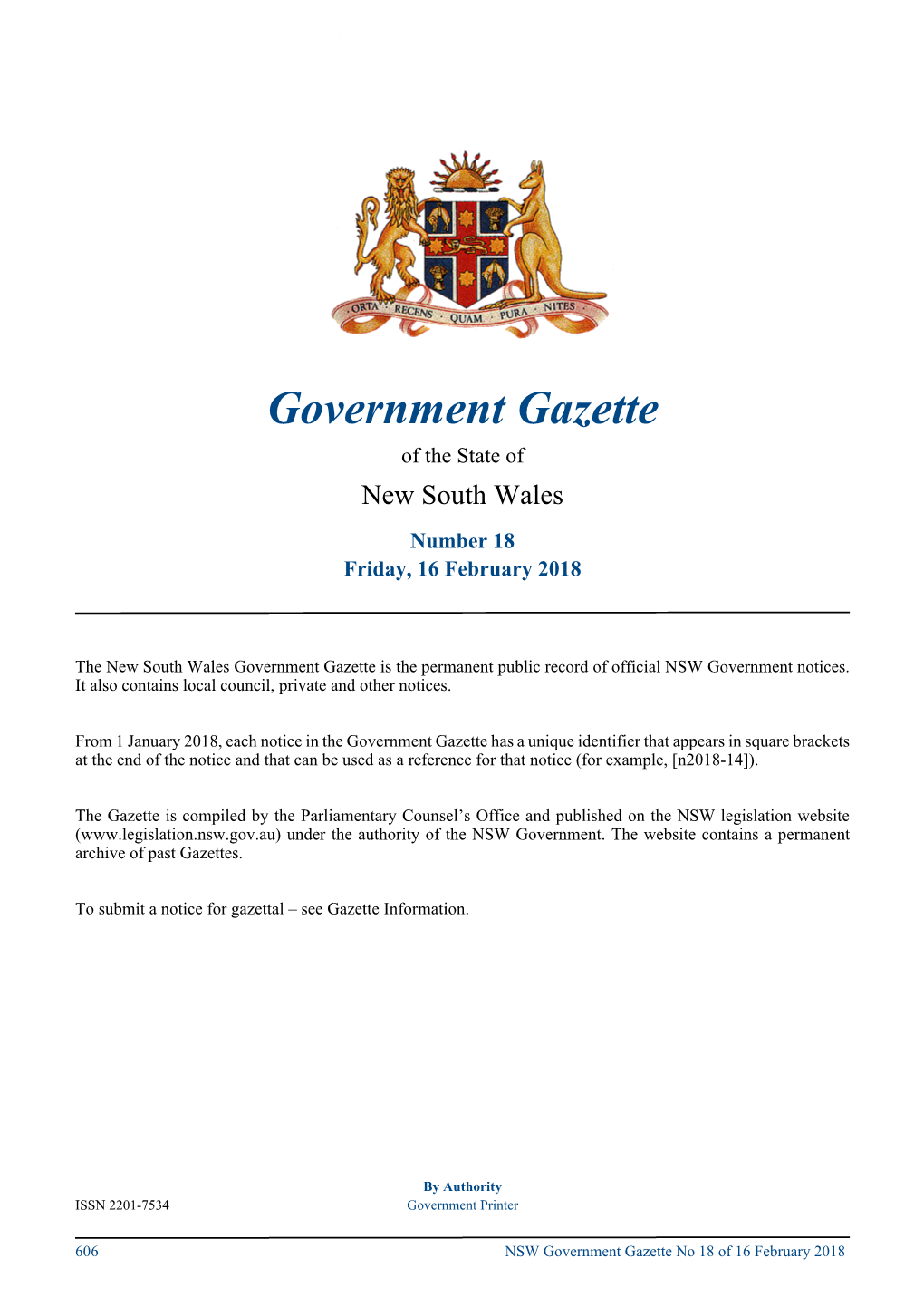 GOVERNMENT GAZETTE – 16 February 2018