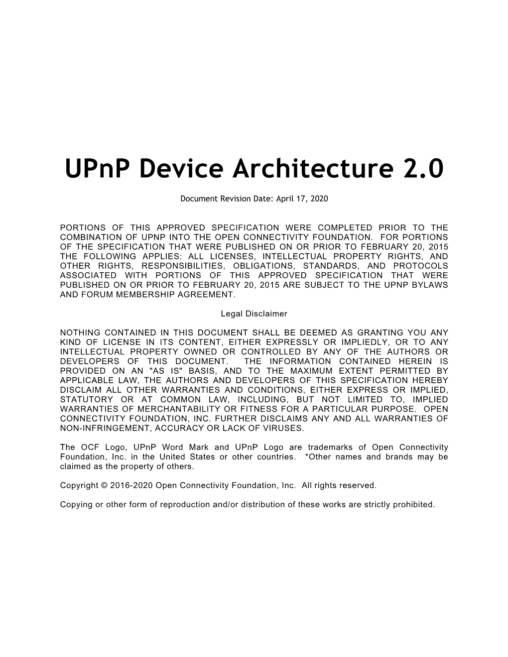 Upnp Device Architecture Version