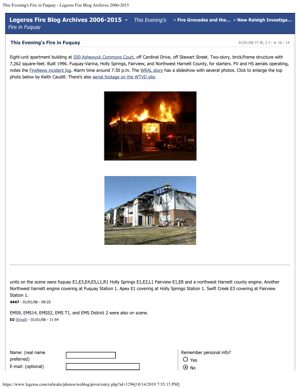 Legeros Fire Blog Archives 2006-2015