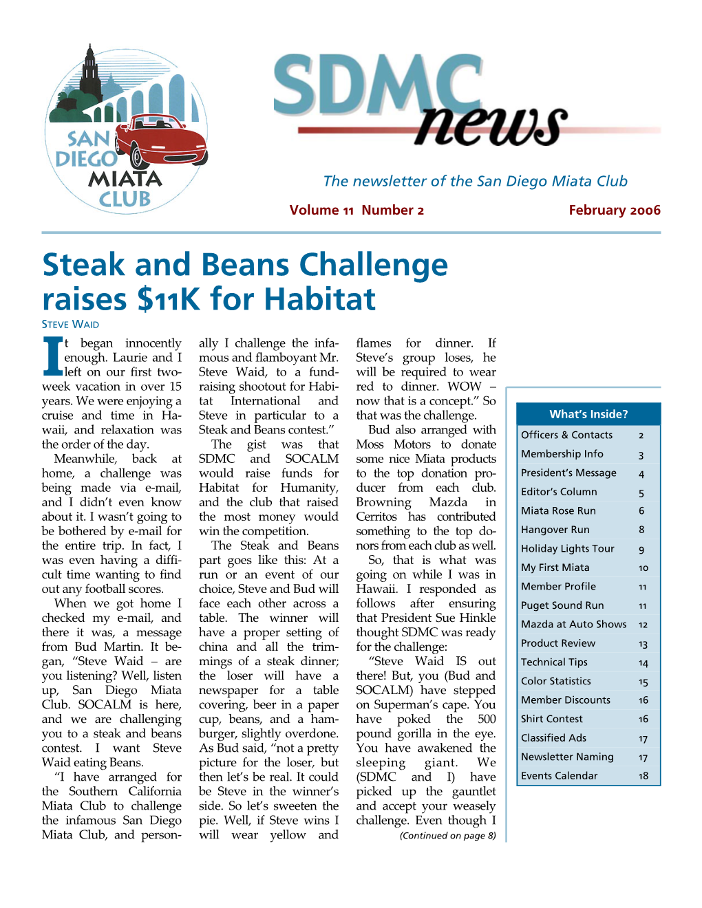 Steak and Beans Challenge Raises $11K for Habitat STEVE WAID T Began Innocently Ally I Challenge the Infa‐ Flames for Dinner