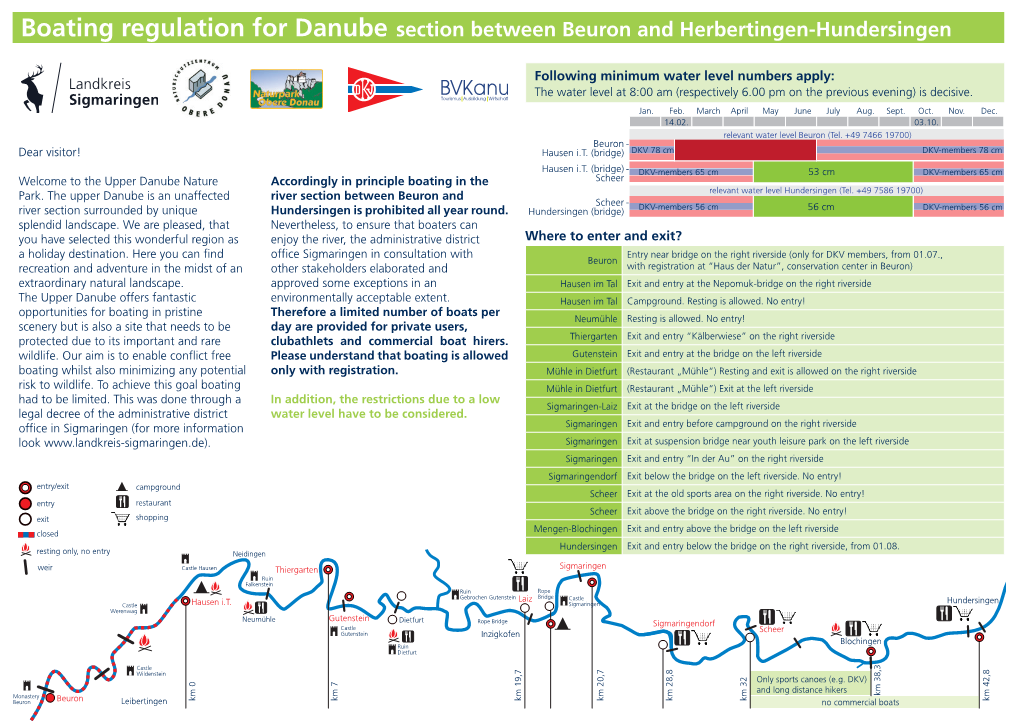 Boating Regulation for Danube Section Between Beuron and Herbertingen-Hundersingen