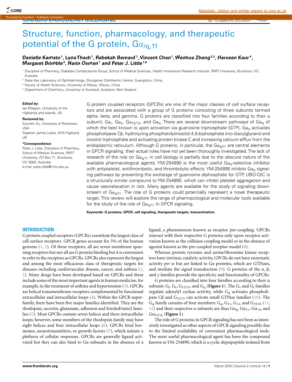 Structure, Function, Pharmacology, and Therapeutic Potential of the G Protein, Gα/Q,11