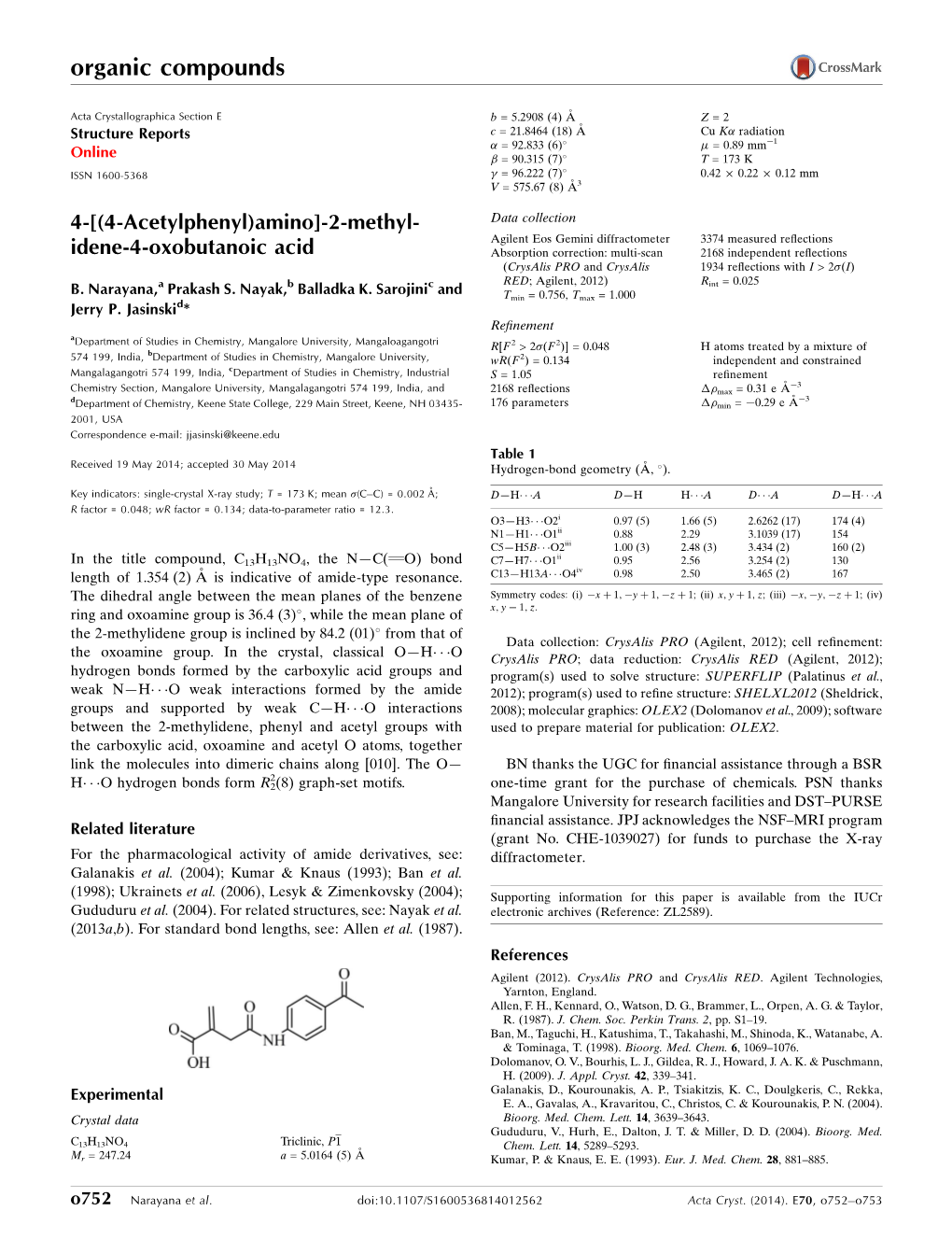 [(4-Acetylphenyl)Amino]-2-Methylidene-4-Oxobutanoic Acid