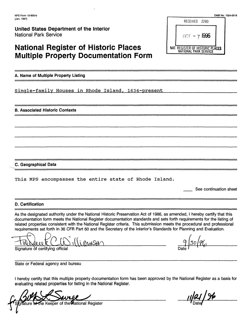 National Register of Historic Places Multiple Property Documentation