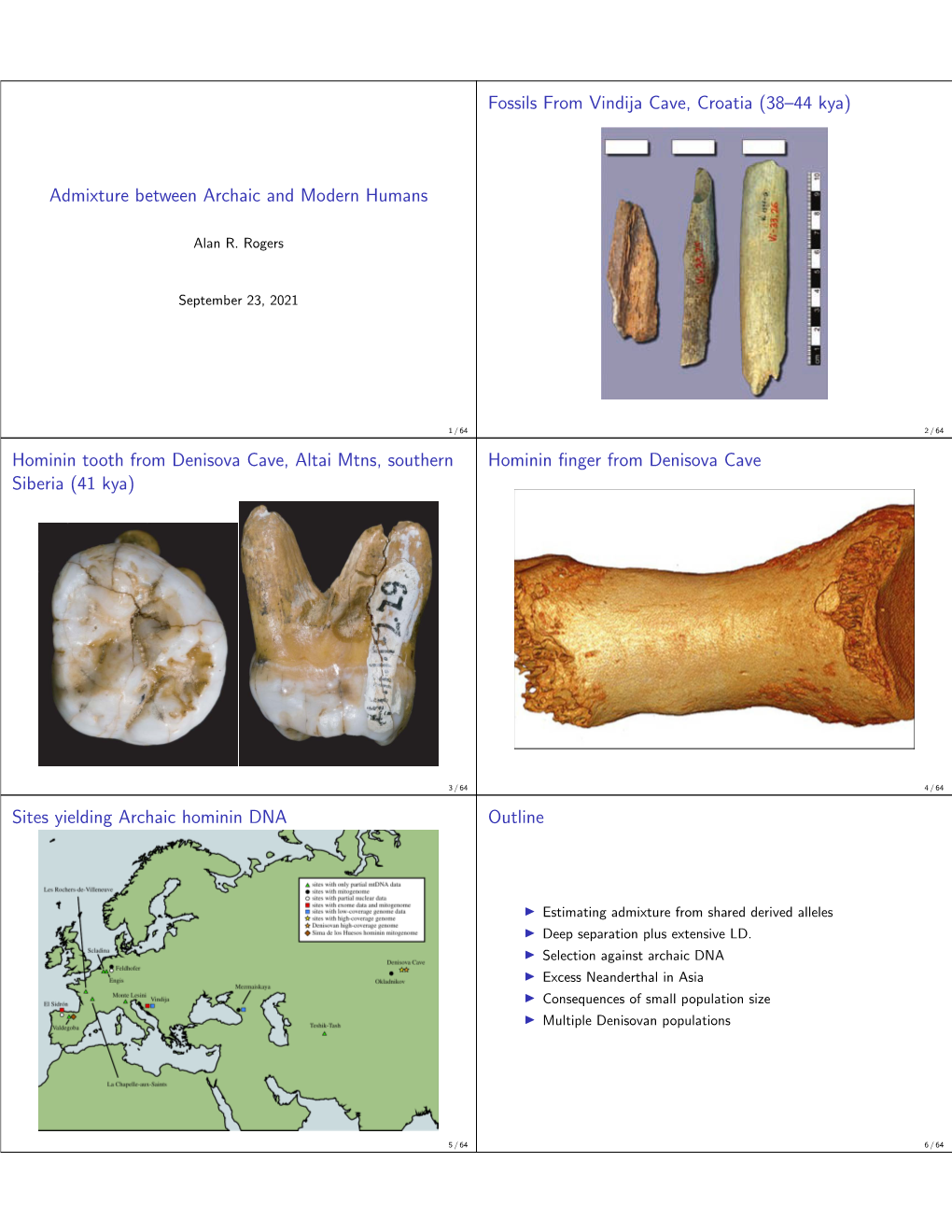 Admixture Between Archaic and Modern Humans Fossils From