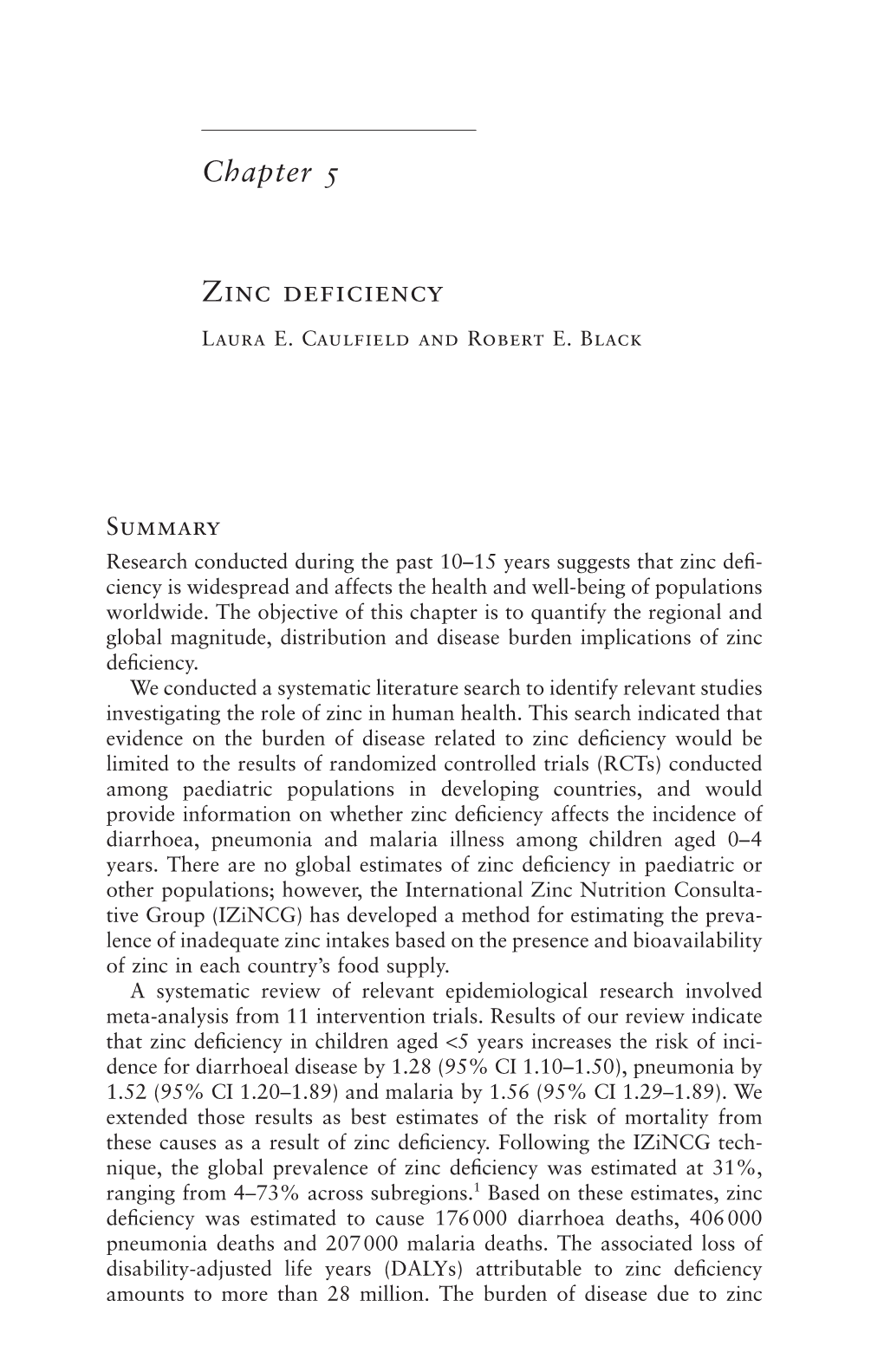 Chapter 5 Zinc Deficiency