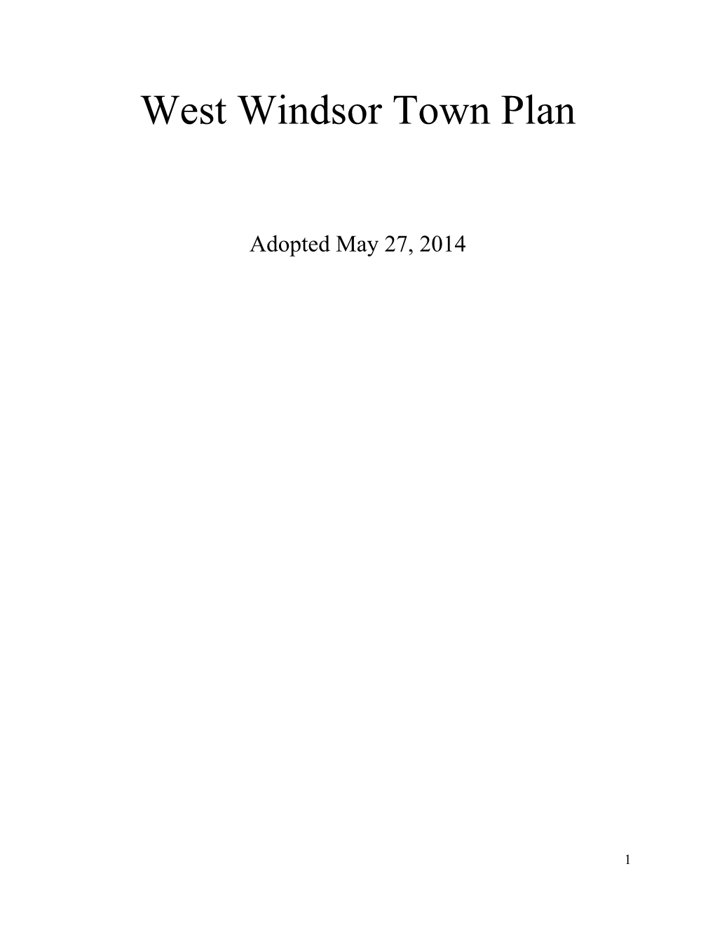 West Windsor Town Plan