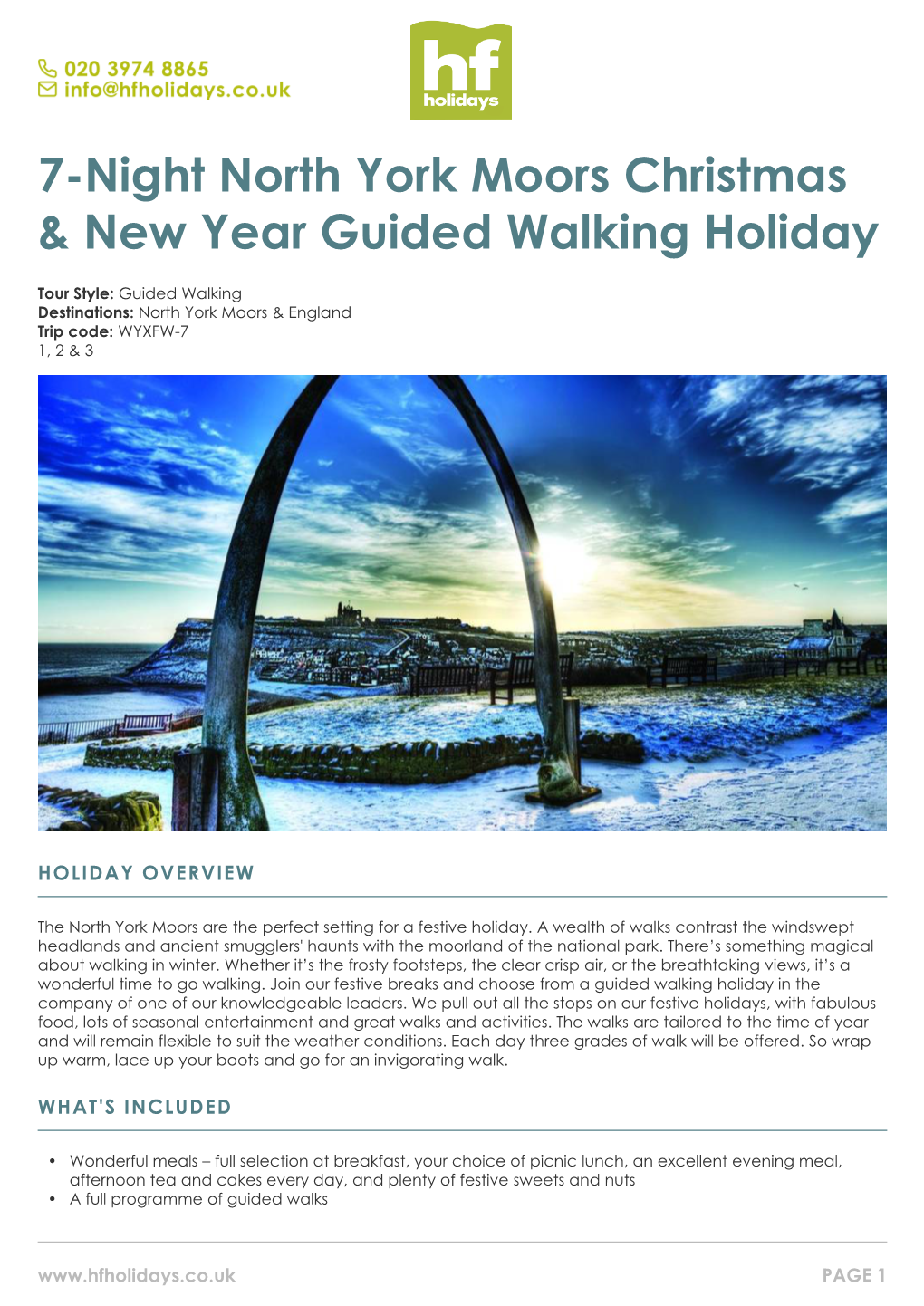 7-Night North York Moors Christmas & New Year Guided Walking Holiday