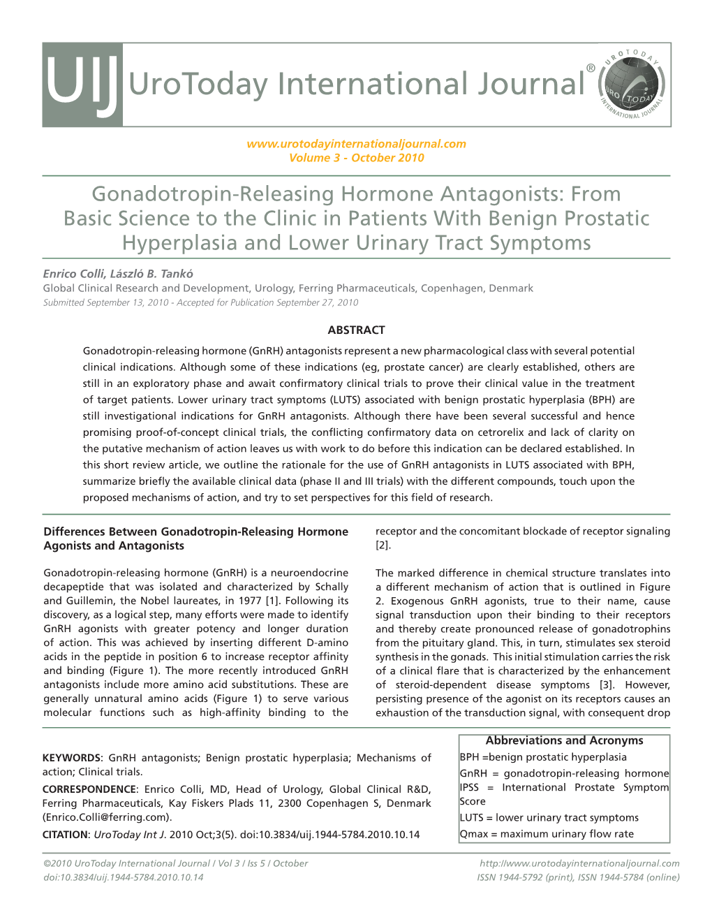 Urotoday International Journal