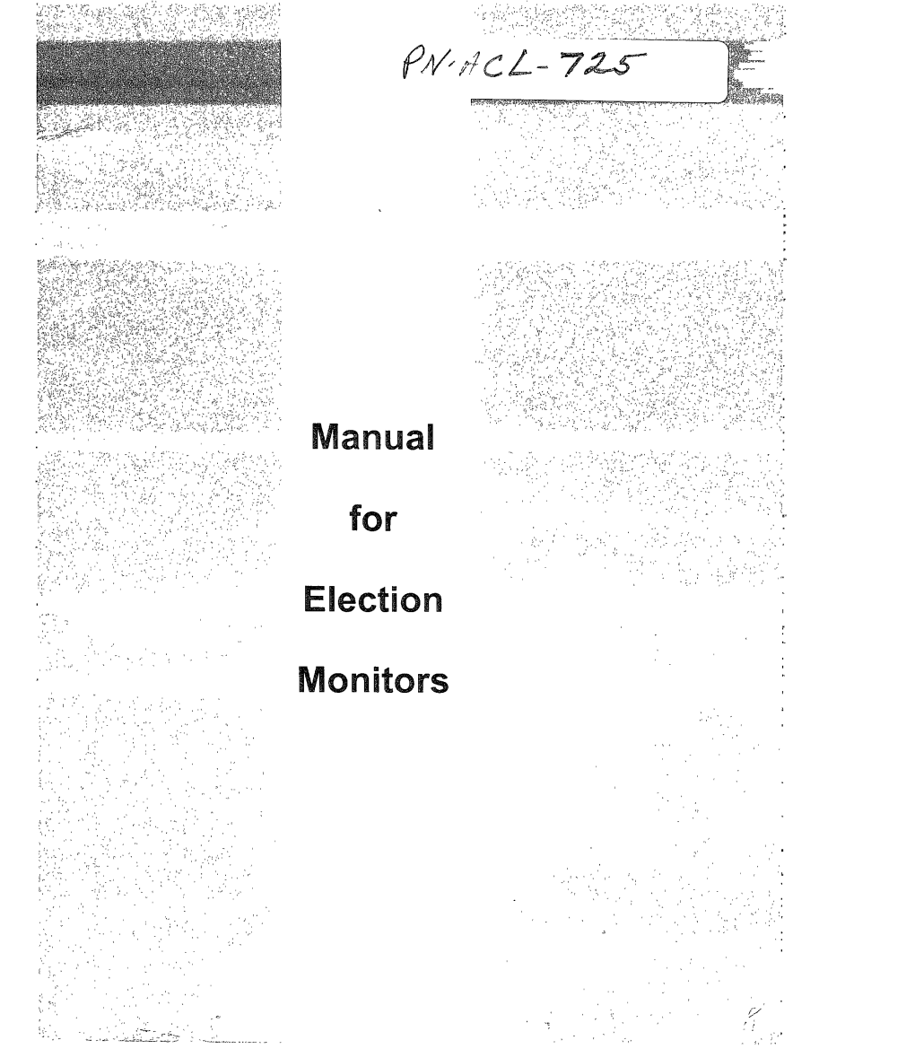 Manual for Election Monitors