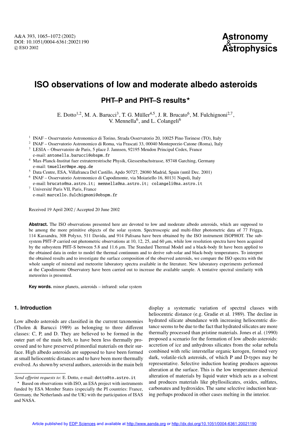 ISO Observations of Low and Moderate Albedo Asteroids