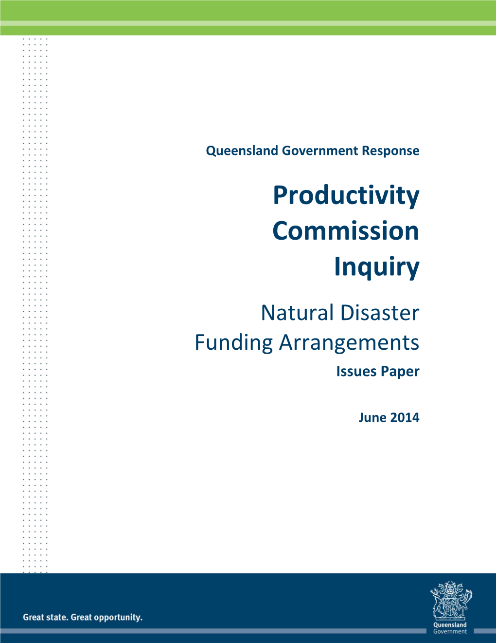 Queensland Government Response Productivity Commission Inquiry