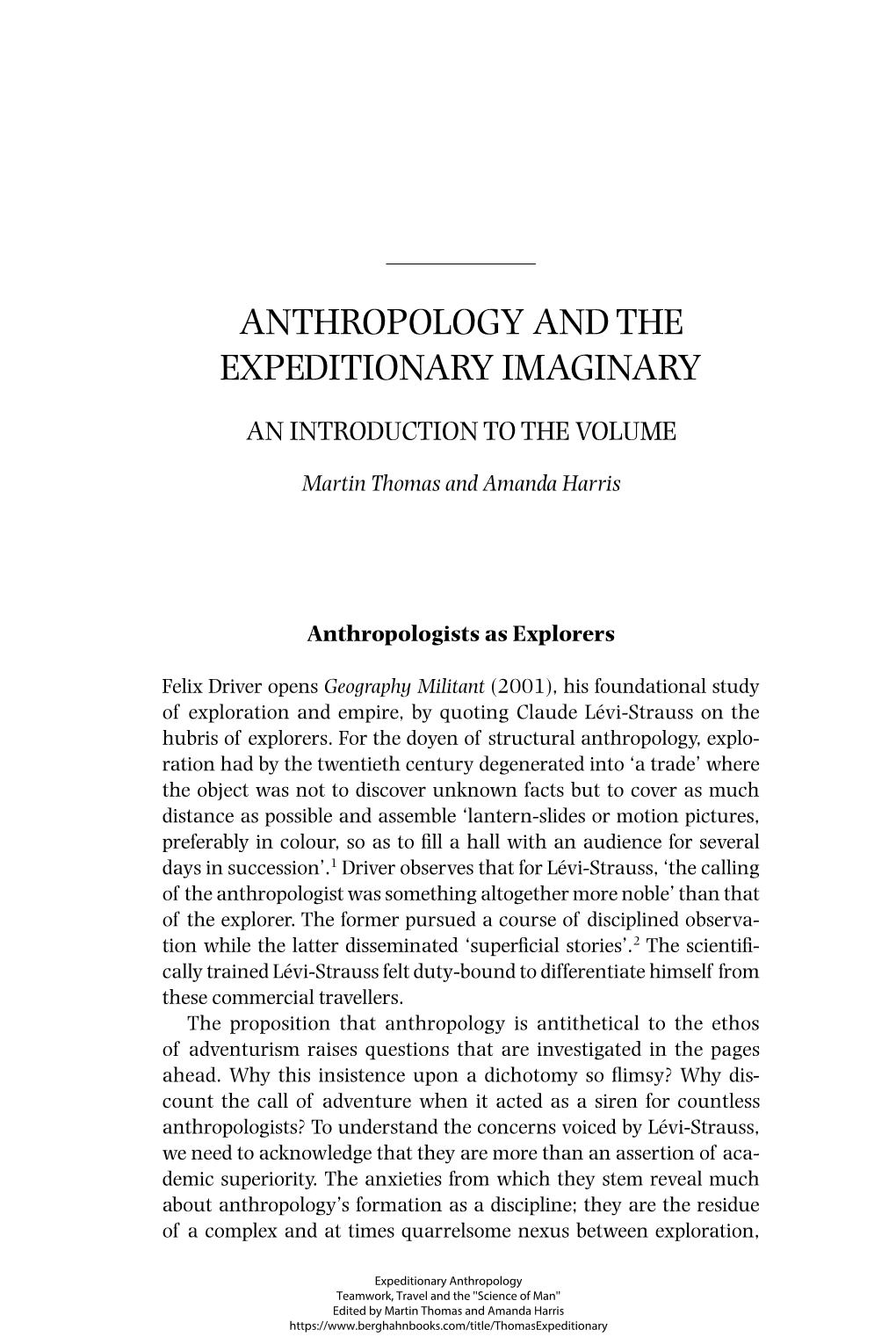 Anthropology and the Expeditionary Imaginary: an Introduction to the Volume