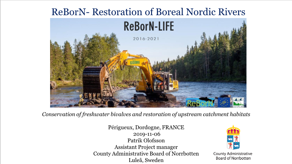 Reborn- Restoration of Boreal Nordic Rivers