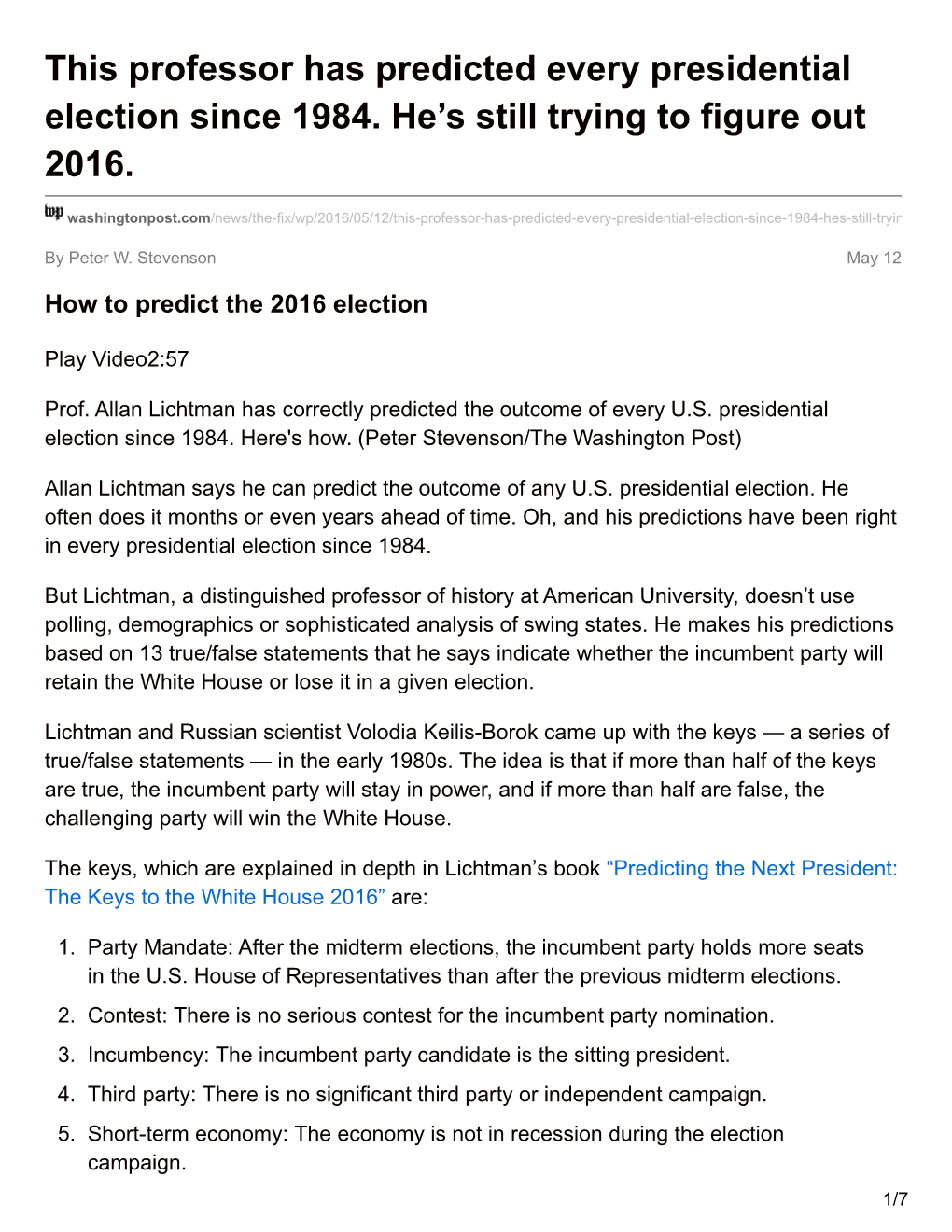 This Professor Has Predicted Every Presidential Election Since 1984
