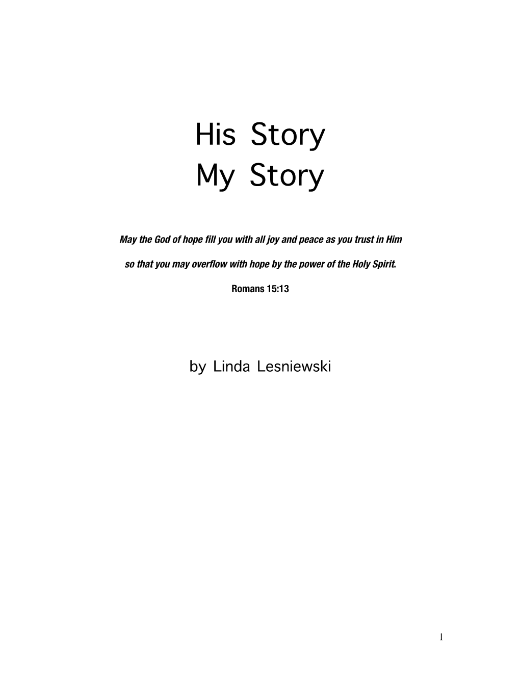 His Story My Story